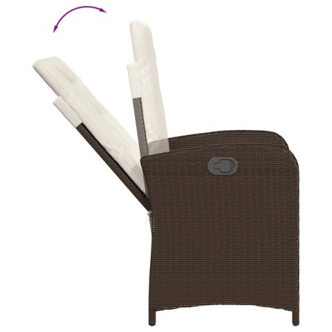VidaXL 9-cz. zestaw mebli ogrodowych z poduszkami, brązowy, rattan PE VidaXL 9-cz. zestaw mebli ogrodowych z poduszkami, brązowy, rattan PE