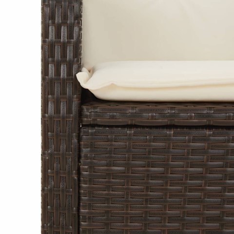 VidaXL 9-cz. zestaw mebli ogrodowych z poduszkami, brązowy, rattan PE VidaXL 9-cz. zestaw mebli ogrodowych z poduszkami, brązowy, rattan PE