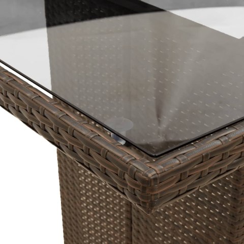 VidaXL 9-cz. zestaw mebli ogrodowych z poduszkami, brązowy, rattan PE VidaXL 9-cz. zestaw mebli ogrodowych z poduszkami, brązowy, rattan PE