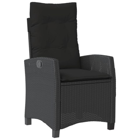 VidaXL 9-cz. zestaw mebli ogrodowych z poduszkami, czarny, rattan PE VidaXL 9-cz. zestaw mebli ogrodowych z poduszkami, czarny, rattan PE