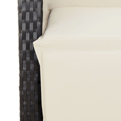VidaXL 9-cz. zestaw mebli ogrodowych z poduszkami, czarny, rattan PE VidaXL 9-cz. zestaw mebli ogrodowych z poduszkami, czarny, rattan PE
