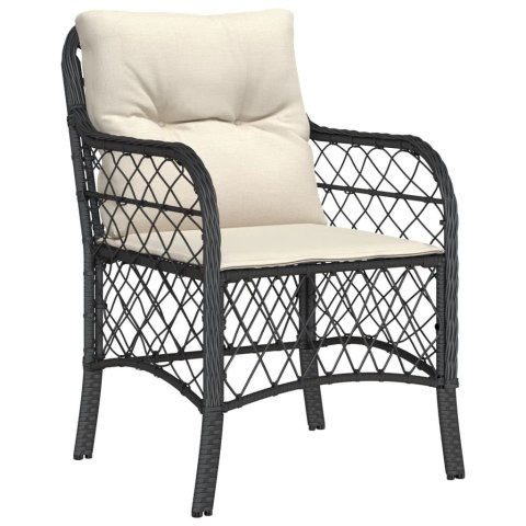 VidaXL 9-cz. zestaw mebli ogrodowych z poduszkami, czarny, rattan PE VidaXL 9-cz. zestaw mebli ogrodowych z poduszkami, czarny, rattan PE