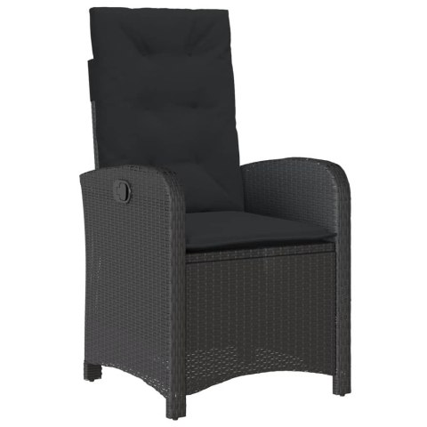 VidaXL 9-cz. zestaw mebli ogrodowych z poduszkami, czarny, rattan PE VidaXL 9-cz. zestaw mebli ogrodowych z poduszkami, czarny, rattan PE