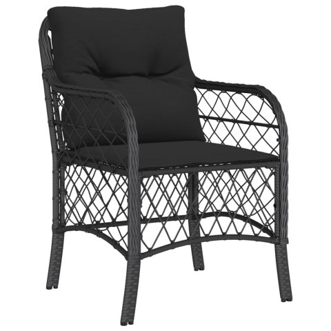 VidaXL 9-cz. zestaw mebli ogrodowych z poduszkami, czarny, rattan PE VidaXL 9-cz. zestaw mebli ogrodowych z poduszkami, czarny, rattan PE