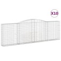 VidaXL Kosze gabionowe, 10 szt, 400x30x120/140cm, galwanizowane żelazo