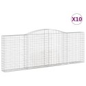 VidaXL Kosze gabionowe, 10 szt, 400x30x140/160cm, galwanizowane żelazo