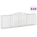 VidaXL Kosze gabionowe, 10 szt, 400x50x120/140cm, galwanizowane żelazo