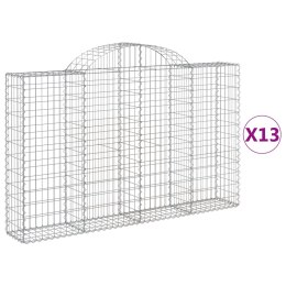 VidaXL Kosze gabionowe, 13 szt, 200x30x120/140cm, galwanizowane żelazo