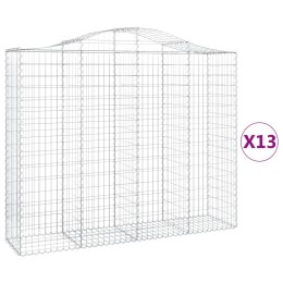 VidaXL Kosze gabionowe, 13 szt, 200x50x160/180cm, galwanizowane żelazo