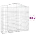 VidaXL Kosze gabionowe, 15 szt, 200x50x180/200cm, galwanizowane żelazo