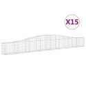 VidaXL Kosze gabionowe, 15 szt, 400x30x40/60 cm, galwanizowane żelazo