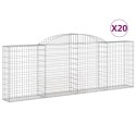 VidaXL Kosze gabionowe, 20 szt, 300x30x100/120cm, galwanizowane żelazo