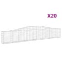 VidaXL Kosze gabionowe, 20 szt, 400x30x60/80 cm, galwanizowane żelazo