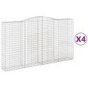 VidaXL Kosze gabionowe, 4 szt, 400x50x220/240 cm, galwanizowane żelazo