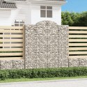 VidaXL Kosze gabionowe, 7 szt, 200x50x220/240 cm, galwanizowane żelazo