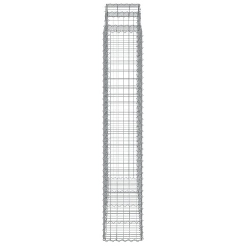 VidaXL Kosze gabionowe, 7 szt, 200x50x220/240 cm, galwanizowane żelazo VidaXL Kosze gabionowe, 7 szt, 200x50x220/240 cm, galwanizowane żelazo
