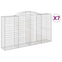 VidaXL Kosze gabionowe, 7 szt, 300x50x160/180 cm, galwanizowane żelazo