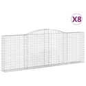 VidaXL Kosze gabionowe, 8 szt, 400x30x140/160 cm, galwanizowane żelazo