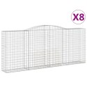 VidaXL Kosze gabionowe, 8 szt, 400x50x160/180 cm, galwanizowane żelazo