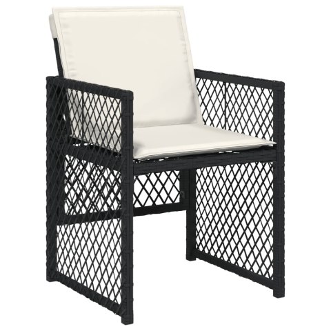 VidaXL 17-cz. zestaw mebli ogrodowych z poduszkami, czarny, rattan PE VidaXL 17-cz. zestaw mebli ogrodowych z poduszkami, czarny, rattan PE