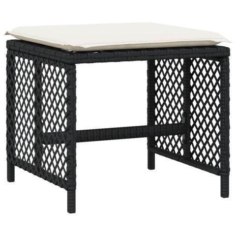 VidaXL 17-cz. zestaw mebli ogrodowych z poduszkami, czarny, rattan PE VidaXL 17-cz. zestaw mebli ogrodowych z poduszkami, czarny, rattan PE