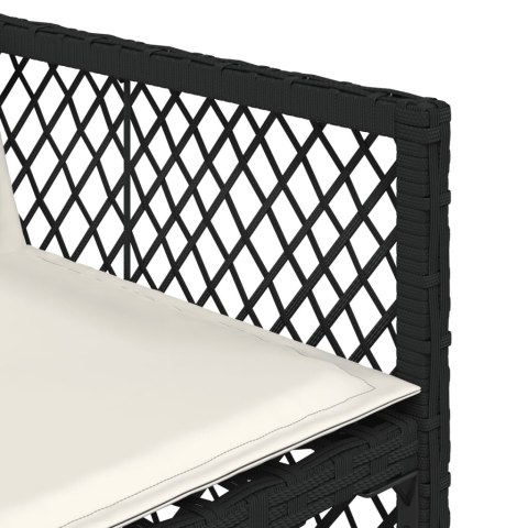 VidaXL 17-cz. zestaw mebli ogrodowych z poduszkami, czarny, rattan PE VidaXL 17-cz. zestaw mebli ogrodowych z poduszkami, czarny, rattan PE