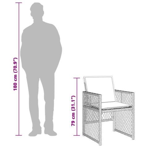 VidaXL 17-cz. zestaw mebli ogrodowych z poduszkami, czarny, rattan PE VidaXL 17-cz. zestaw mebli ogrodowych z poduszkami, czarny, rattan PE