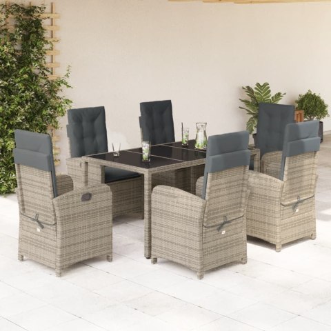 VidaXL 7-cz. zestaw mebli ogrodowych z poduszkami, szary, rattan PE VidaXL 7-cz. zestaw mebli ogrodowych z poduszkami, szary, rattan PE