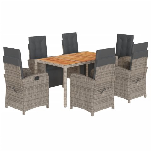 VidaXL 7-cz. zestaw mebli ogrodowych z poduszkami, szary, rattan PE VidaXL 7-cz. zestaw mebli ogrodowych z poduszkami, szary, rattan PE