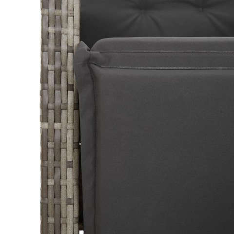 VidaXL 7-cz. zestaw mebli ogrodowych z poduszkami, szary, rattan PE VidaXL 7-cz. zestaw mebli ogrodowych z poduszkami, szary, rattan PE