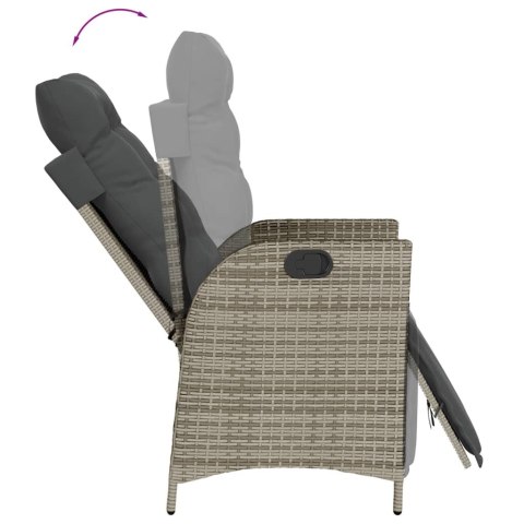 VidaXL 9-cz. zestaw mebli ogrodowych z poduszkami, szary, rattan PE VidaXL 9-cz. zestaw mebli ogrodowych z poduszkami, szary, rattan PE