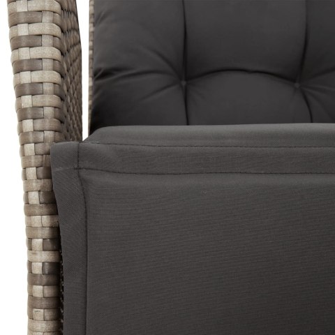 VidaXL 9-cz. zestaw mebli ogrodowych z poduszkami, szary, rattan PE VidaXL 9-cz. zestaw mebli ogrodowych z poduszkami, szary, rattan PE
