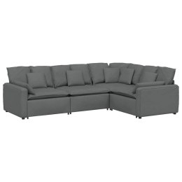 VidaXL Sofa modułowa z poduszkami Tkanina Ciemnoszara