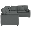 VidaXL Sofa modułowa z poduszkami Tkanina Ciemnoszara