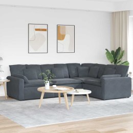 VidaXL Sofa modułowa z poduszkami aksamitna ciemnoszara