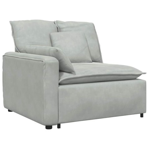 VidaXL Sofa modułowa z poduszkami aksamitna jasnoszara VidaXL Sofa modułowa z poduszkami aksamitna jasnoszara
