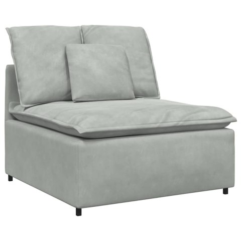VidaXL Sofa modułowa z poduszkami aksamitna jasnoszara VidaXL Sofa modułowa z poduszkami aksamitna jasnoszara