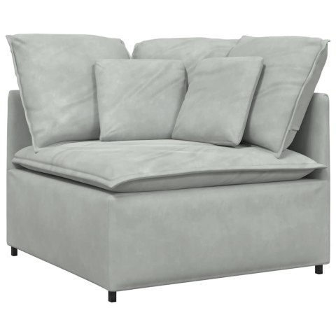 VidaXL Sofa modułowa z poduszkami aksamitna jasnoszara VidaXL Sofa modułowa z poduszkami aksamitna jasnoszara