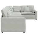VidaXL Sofa modułowa z poduszkami aksamitna jasnoszara