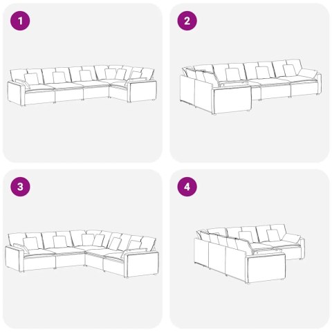 VidaXL Sofa modułowa z poduszkami aksamitna jasnoszara VidaXL Sofa modułowa z poduszkami aksamitna jasnoszara