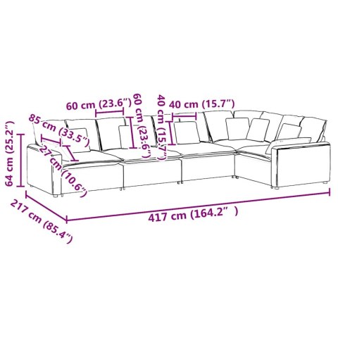 VidaXL Sofa modułowa z poduszkami aksamitna jasnoszara VidaXL Sofa modułowa z poduszkami aksamitna jasnoszara