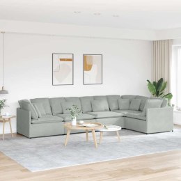 VidaXL Sofa modułowa z poduszkami aksamitna jasnoszara