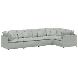 VidaXL Sofa modułowa z poduszkami aksamitna jasnoszara