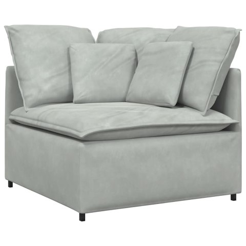 VidaXL Sofa modułowa z poduszkami aksamitna jasnoszara VidaXL Sofa modułowa z poduszkami aksamitna jasnoszara