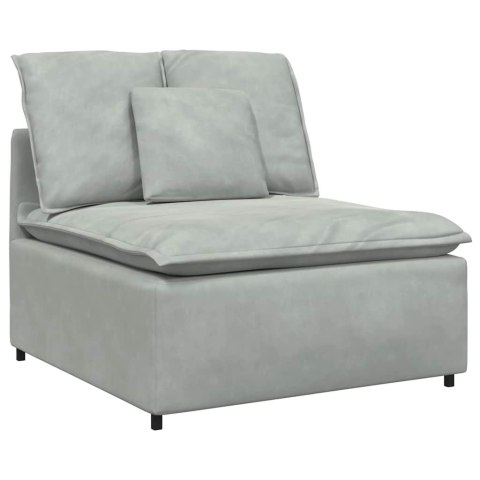 VidaXL Sofa modułowa z poduszkami aksamitna jasnoszara VidaXL Sofa modułowa z poduszkami aksamitna jasnoszara