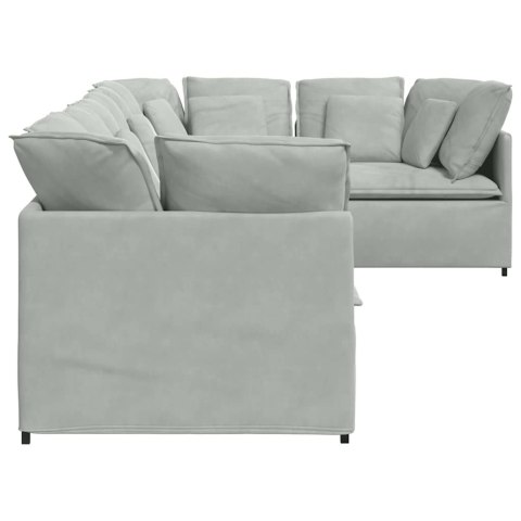 VidaXL Sofa modułowa z poduszkami aksamitna jasnoszara VidaXL Sofa modułowa z poduszkami aksamitna jasnoszara