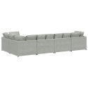 VidaXL Sofa modułowa z poduszkami aksamitna jasnoszara