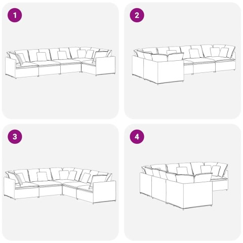 VidaXL Sofa modułowa z poduszkami aksamitna jasnoszara VidaXL Sofa modułowa z poduszkami aksamitna jasnoszara