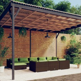 VidaXL 10-cz. zestaw wypoczynkowy do ogrodu, z poduszkami, rattan PE