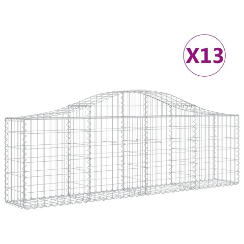 VidaXL Kosze gabionowe, 13 szt, 200x30x60/80 cm, galwanizowane żelazo VidaXL Kosze gabionowe, 13 szt, 200x30x60/80 cm, galwanizowane żelazo